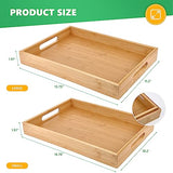 Sgigiul Bamboo Dinner Food Trays for Eating On Couch Party Platters for Serving Food Decorative Tray for Kitchen Counter Rectangle(15.74" Lx11.2”W Sgigiul