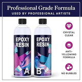 Resin Epoxy Craft Kit 32 Ounce Epoxy Resin Kit (16oz. Resin + 16oz. Hardener) High Gloss UV Resistant Odor-Free Art Resin, BPA-Free and Non-Toxic unicone art