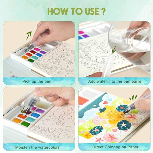  Paint With Water Coloring Book for Toddlers: Mess Free