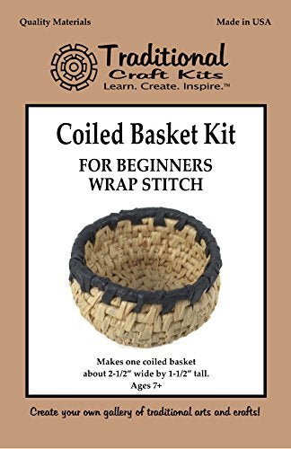 Traditional Craft Kits Beginner Coil Basket Kit - Complete Basket Weaving Kit Set, 6 Basket Making Kit with Basket Weaving Supplies, Complete with Traditional Craft Kits
