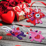 Sumind Valentine's Day Craft Kits for Kids, DIY Craft Ornament Valentine Class Game Activities Paper Craft Hanging Ornament for Valentines Day Sumind