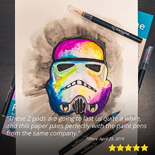 GenCrafts Watercolor Paper Pad 2 Pack - A4 8.3x11.7" - 60 Sheets Total (140lb/ 300gsm) - Cold Press Acid Free Art Sketchbook Pad for Painting & GenCrafts