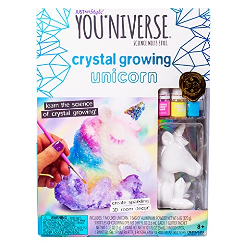 Just My Style You*niverse 3D Crystal Growing Unicorn, at-Home STEM Kits for Kids Age 6 and Up, Grow Your Own Crystals, DIY 3D Unicorn Just My Style