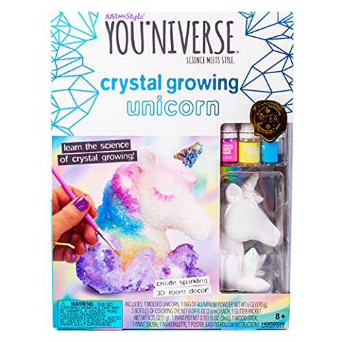 Just My Style You*niverse 3D Crystal Growing Unicorn, at-Home STEM Kits for Kids Age 6 and Up, Grow Your Own Crystals, DIY 3D Unicorn - WoodArtSupply