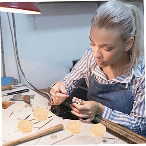 TEHAUX 4pcs Hexagonal Pine Chips Unfinished Coasters Nativity Craft Blank Coasters for Crafts Unfinished Hexagon Wood Shapes Board 1/8 Inch Thick TEHAUX