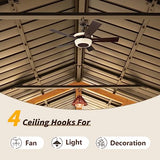 Domi 12x20FT Hardtop Gazebo, Galvanized Steel Gable Roof Gazebo Pergola with Wood Grain Aluminum Frame, Outdoor Permanent Gazebo Pavilion for Patio, domi outdoor living