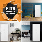 Fesbos Metal Storage Cabinet-71” Tall Steel File Cabinets with Lockable Doors and Adjustable Shelves-White Steel Storage Cabinet for Home, School, Fesbos