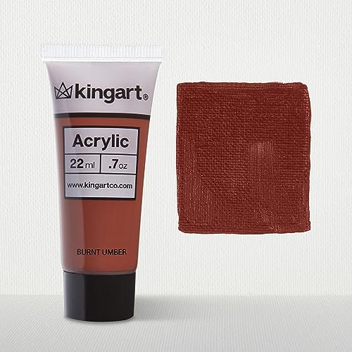 KINGART 503-110 PRO Artist Quality Burnt Umber Acrylic Paint, 120ml (4.06oz) Single Tube, Highly Pigmented, Burnt Umber - WoodArtSupply