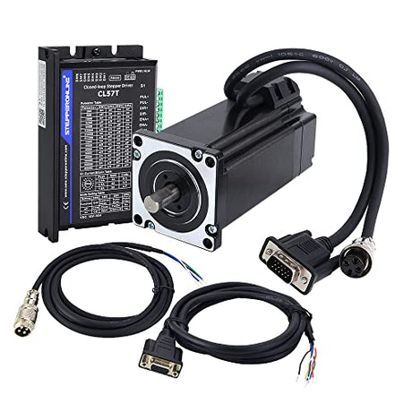 STEPPERONLINE Closed Loop Stepper Motor 1 Axis CNC KIT 4.0 Nm/566.56oz.in Nema 24 Motor & 0-8.0A 24-48VDC Closed Loop Stepper Driver CL57T V4.1 STEPPERONLINE