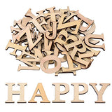 Hicarer 52 Pieces 1.8 Inch Capital Wooden Letters, Wood Alphabet Letters for Crafts, Wood Letters Sign Decoration, Unfinished Wooden Craft Letters Hicarer