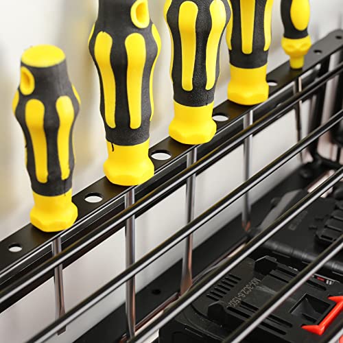 YueTong Power Tool Organizer for Tool Storage,Drill Holer Wall Mount,Storage Rack for Garage Organization, Wall Organizer with Shelf,Heavy Duty for YueTong
