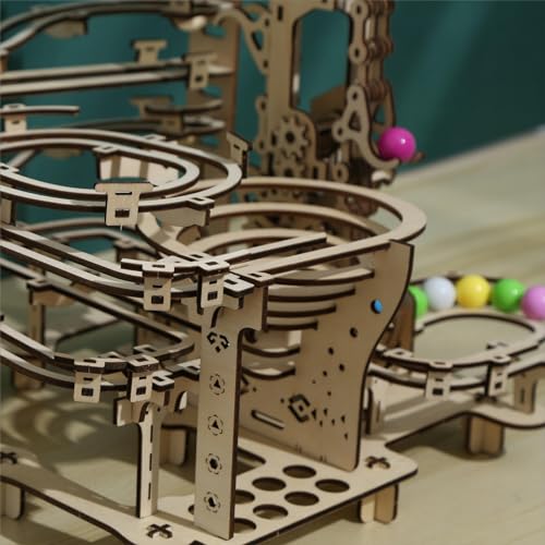 bennama 3D Wooden Puzzles Marble Run Set - Time Traveler Mechanical Model Kits with Motor, Brainteaser and Puzzle for Christmas/Birthday,Gifts for bennama