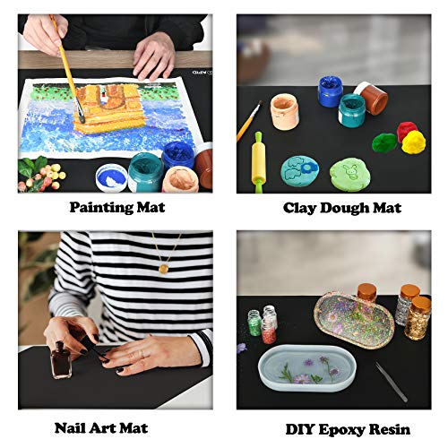 Sapid 2Pcs Thick Silicone Mat for Crafts, Nonstick Silicon Sheet for Epoxy Resin, Jewelry Mold Casting, Art Painting Mats, Food Grade Pastry Mat, - WoodArtSupply