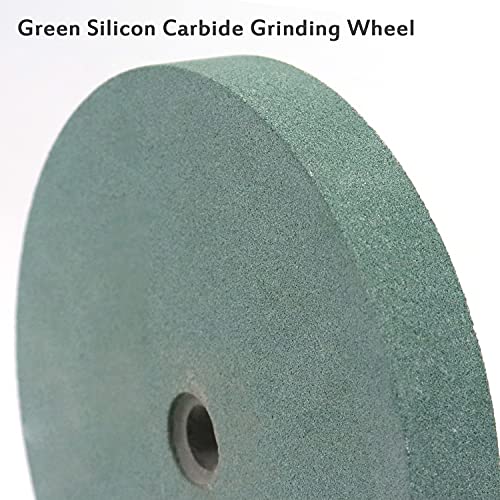 6 Inch Bench Grinder Grinding Wheel & Wire Wheel Brush with 1/2'' Arbor, 120 Grit Silicon Carbide Bench Grinding Wheel for Bench Grinder,for Drill POLIWELL
