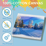 ESRICH Mini Canvases for Painting, 5x5In Canvas in Bulk 18Pack, 2/5In Profile Small Square Canvas, Blank Canvases are Great for School Projects and ESRICH