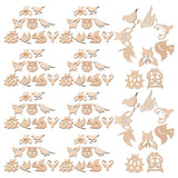 KALLORY 150pcs Christmas Wooden Animal Cutouts Unfinished Wild Forest Animals Cutouts Craft Wood Slices Shapes Festival Hanging Ornament for DIY KALLORY