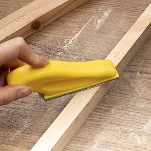 70 Sheets Micro Detail Sander Paper Kit,3.5”x 1”Hand Sanding Block for Small Projects Wet Dry Hook & Loop Alumina 80 to 600 Grit Sandpaper for Wood MAXMAN