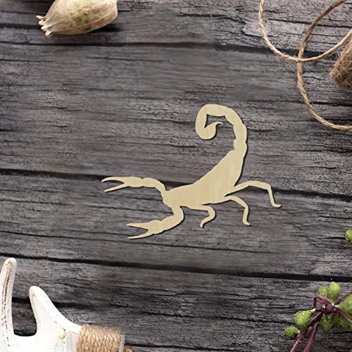 Scorpion Wood Craft Unfinished Wooden Cutout Art DIY Wood Signs Inspirational Wall Plaque Rustic Wall Art Decor for Home Front Door Entryway Porch Arupkeer