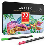 ARTEZA Inkonic Fineliners, Set of 72, 0.4 mm Tips Fine Point Markers, Assorted Art Pens, Water-Based Fine Tip Markers for Drawing, Sketching, ARTEZA