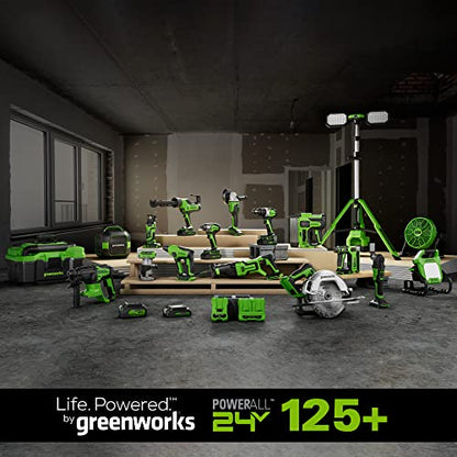 Greenworks 24V Brushless 6-1/2" Circular Saw, 4,800 RPM, Adjustable Cutting Depth 45°/90°, Tool Only