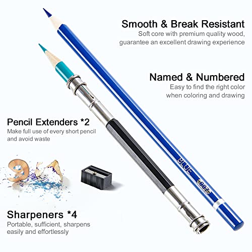 Shuttle Art Colored Pencils and Sketch Pad Bundle, Set of 180 Colored Pencils+ 160 Sheets Artist Sketch Books Shuttle Art