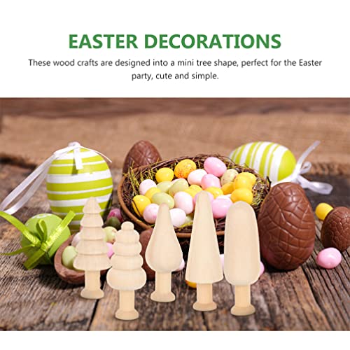 Alipis 20pcs Unfinished Wood Christmas Tree Blank Wooden Peg Dolls DIY Natural Wooden Xmas Tree Mini Wooden Trees for Painting Craft Art Projects Alipis