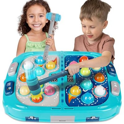 Whack Mole Game for Toddlers, Toys for 3+ Year Old Boys, Interactive Pounding Toy for Kids, 9 Speeds for Beginners/The Skilled/Experts to Challenge,