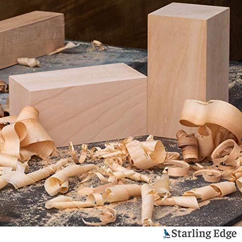 Basswood Blocks for Carving (8 Pieces - 2" x 2" x 5") - Wood Carving Kit with Unfinished Whittling Wood Blank Blocks STARLING EDGE