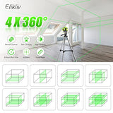 Laser Level Self Leveling - Elikliv 200ft Outdoor Robust Indoors 4D Green Cross Line Laser Level 4x360 Horizontal Vertical Dual-beam Lasers for DIY Elikliv