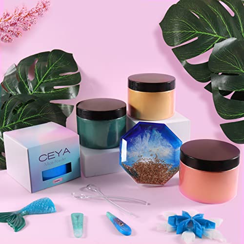 Ceya Mica Powder, 5.3oz/ 150g Charcoal Grey Pearlescent Effect Colorant Pigment Powder for Epoxy Resin,Tumblers, Slime Bath Bomb, Soap Dye, Slime, ceya