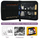 Tavolozza Drawing Art Pencils Set, 34 Pack Professional Drawing and Sketch Pencil Set in Soft-Sided Art Portfolio Storage Bags for Kids, Teens and Tavolozza Fine Arts