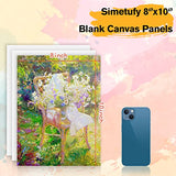 4 Pack 8x10 Inch Canvases for Painting, Blank Canvas Boards for Painting-Gesso Primed Acid-Free 100% Cotton Canvas Panels for Acrylics Oil Watercolor Simetufy