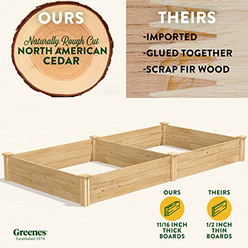 Greenes Fence Original Cedar Raised Garden Bed, 4' x 8' x 10.5" - Made in USA with North American Cedar Greenes Fence