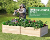 AMERLIFE 18 Inch Deep Wooden Raised Garden Planter 8x4FT Extra Large Raised Garden Bed Planter Box Garden Planters for Deep-Rooted Plants Outdoors AMERLIFE