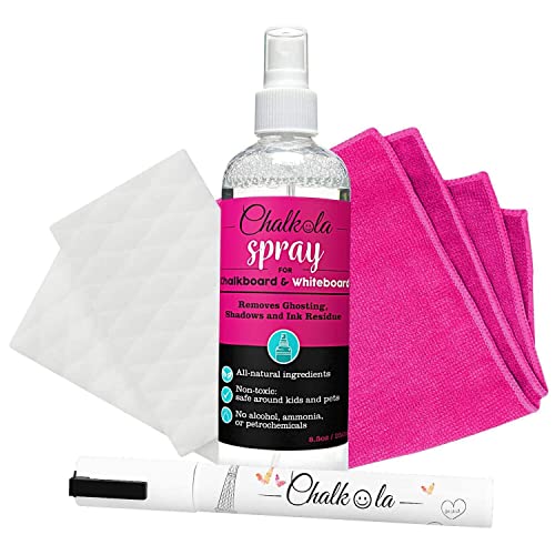 Chalkola Complete Bundle - 60 Dry Erase Markers + Spray Cleaner - WoodArtSupply