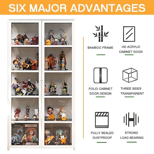 BYSIECD Curio Display Cabinet, Display Cabinet with 6-Tier Storage Shelves, Collectibles Toy Organizers Rack, Storage Cabinets and Bookcase for BYSIECD