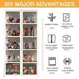 BYSIECD Curio Display Cabinet, Display Cabinet with 6-Tier Storage Shelves, Collectibles Toy Organizers Rack, Storage Cabinets and Bookcase for BYSIECD