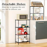 Homdox 6-Tier Storage Shelf Wire Shelving Unit Free Standing Rack Organization Adjustable Leveling Feet, Stainless Side Hooks, Black Homdox