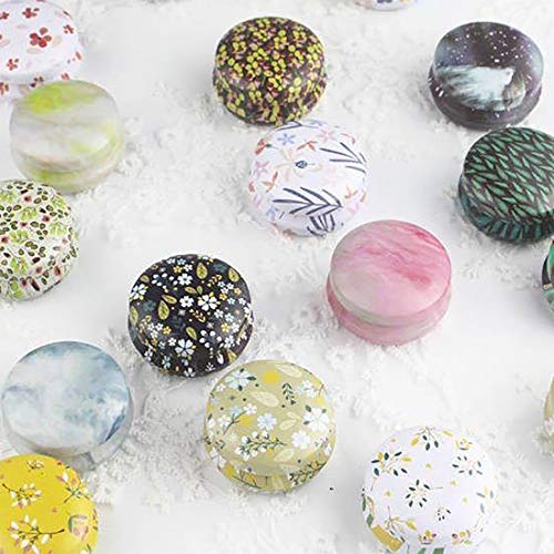 FineInno 12PCS Christmas Tinplate Box, Empty Tin Jars Round Aluminum Cans Aromatherapy Metal Tins with Lids Mini Candle Jars Containers Balm,Stud FineInno