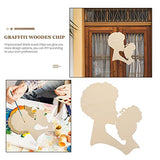 Healifty Mother's Day Wood Chips Unfinished Wood Cutout Women Face Wood Shape Wood Plywood Circles Unfinished Mother Gifts Circle Stencil Wood Tags Healifty
