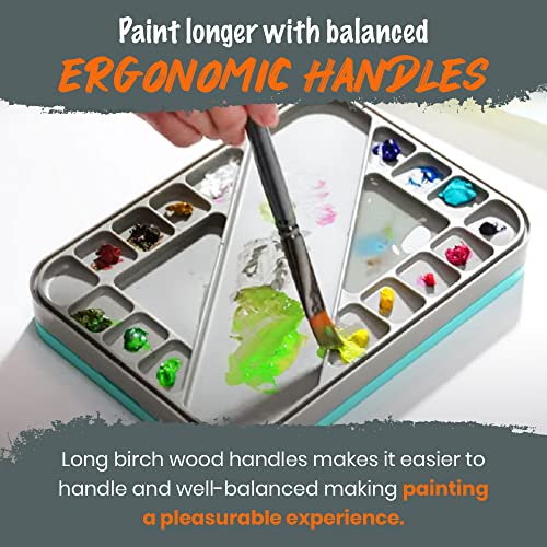 Professional Paint Brushes Art Supplies. Artist Paint Brushes for Oil, Acrylic Painting on Canvas, Watercolor, Gouache. 15pc Travel Bag Brush Holder D'Artisan Shoppe