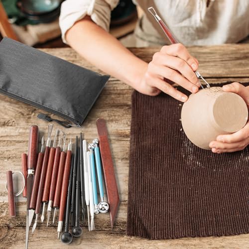 23PCS Clay Tools Sculpting, Ceramic & Pottery Modeling Tool, Ceramics Tools Set, Polymer Tools Kit, Air Dry Clay Tools for Carving, Molding, Pottery UUSYCUN