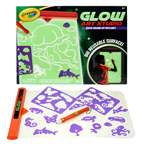 Crayola Glow Art Studio, Glow in the Dark Toys, Kids Gifts for Girls and Boys, Ages 6, 7, 8, 9 - WoodArtSupply