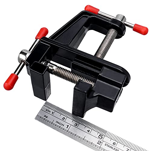 Eyech Mini Table Clamp Portable Work Bench Vise, Small Bench Vice Aluminum Miniature Jewelers Hobby Clamps Craft Repair Tool Eyech