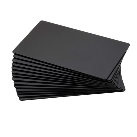 ABBECIAO 0.04" Thick Blank Aluminum Business Cards Anodized Metal Plaque Plate Blanks for Laser Engraving 86 * 54mm 15 Pack Black ABBECIAO