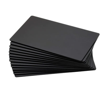 ABBECIAO 0.04" Thick Blank Aluminum Business Cards Anodized Metal Plaque Plate Blanks for Laser Engraving 86 * 54mm 15 Pack Black