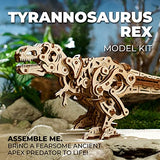 UGEARS Dinosaur 3D Model Kits - Jurassic Walking Tyrannosaurus Rex 3D Wooden Puzzles for Adults and All Family- Dinosaur Model Kit Wooden Puzzles - UGEARS