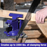 WORKPRO Bench Vise, 4-1/2" Vice for Workbench, Utility Combination Pipe Home Vise, Swivel Base Bench for Woodworking WORKPRO
