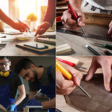 Enhon 4 Pcs Mechanical Carpenter Pencils with 40 Refills and Mental Marking Scribe Tools, Solid Deep Hole Woodworking Pencils Marker Marking Tools Enhon