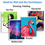 Dyvicl Watercolor Paper Pad 5.5"x8.5", 25 Sheets (140 lb/300gsm), Cold Press, Glue Watercolor Sketchbook for Painting, Drawing, Mixed Media, Acrylic, Dyvicl